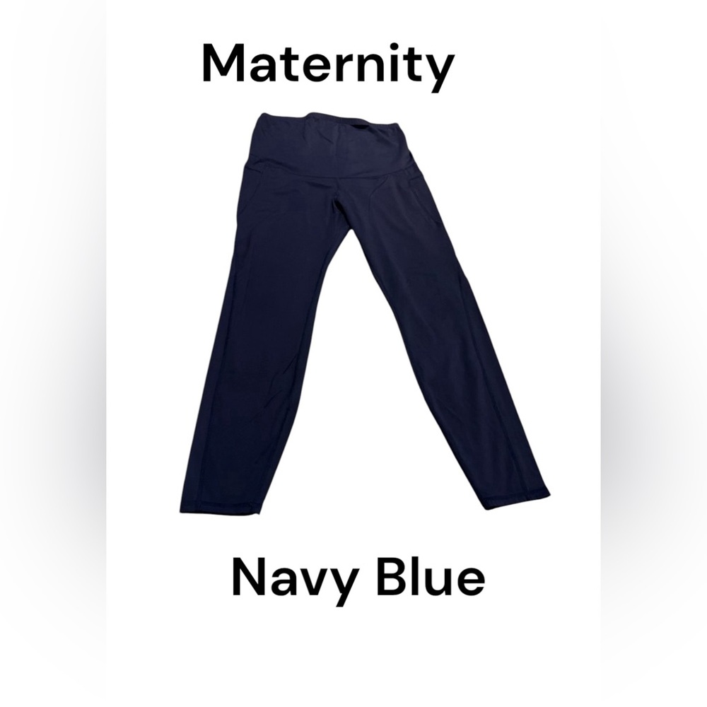 BRAND? Maternity Leggings Size XL Navy Blue 2 Side Cell Phone Pockets
